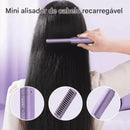 Mini Pente Alisador de Cabelo Sem Fio Recarregável Por USB Anti-Frizz Portátil, Escova Elétrica Compacta, Design Leve, Temperatura Ajustável, Ideal para Viagens e Uso Diário