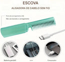 Mini Pente Alisador de Cabelo Sem Fio Recarregável Por USB Anti-Frizz Portátil, Escova Elétrica Compacta, Design Leve, Temperatura Ajustável, Ideal para Viagens e Uso Diário