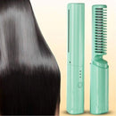 Mini Pente Alisador de Cabelo Sem Fio Recarregável Por USB Anti-Frizz Portátil, Escova Elétrica Compacta, Design Leve, Temperatura Ajustável, Ideal para Viagens e Uso Diário
