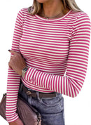 Blusa de manga longa ANRABESS (Women Long Sleeve Shirts Ribbed Fitted Tops)