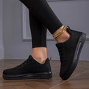TUINANLE Black Sneakers Women Casual Mesh Lace-up Sport Flat Shoes Girls Breathable White Chunky Sneakers Tenis Feminino