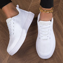 TUINANLE Black Sneakers Women Casual Mesh Lace-up Sport Flat Shoes Girls Breathable White Chunky Sneakers Tenis Feminino